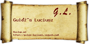 Gulás Luciusz névjegykártya
